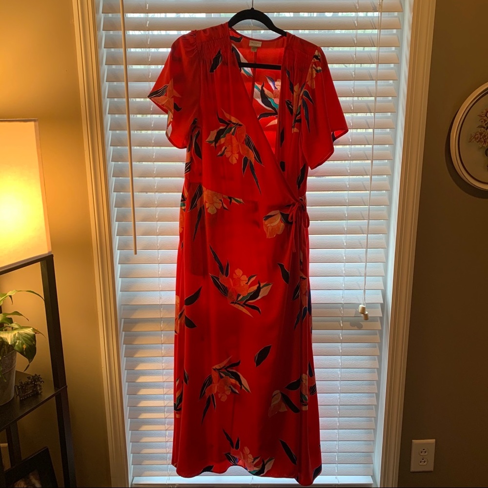 Wrap style maxi dress floral print